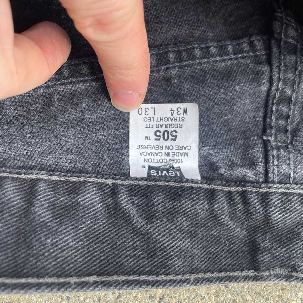 Vintage Levis 505 Black Denim Jeans - image 4