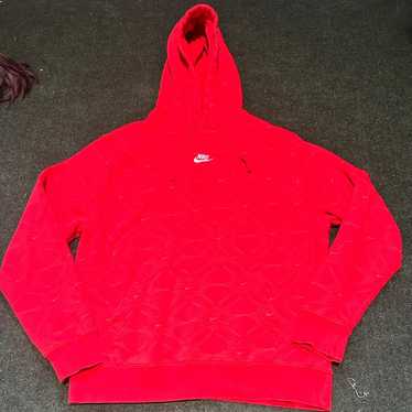 Y2K Red Nike center swoosh hoodie - image 1