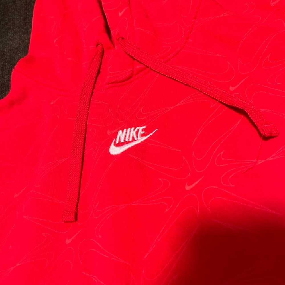 Y2K Red Nike center swoosh hoodie - image 2