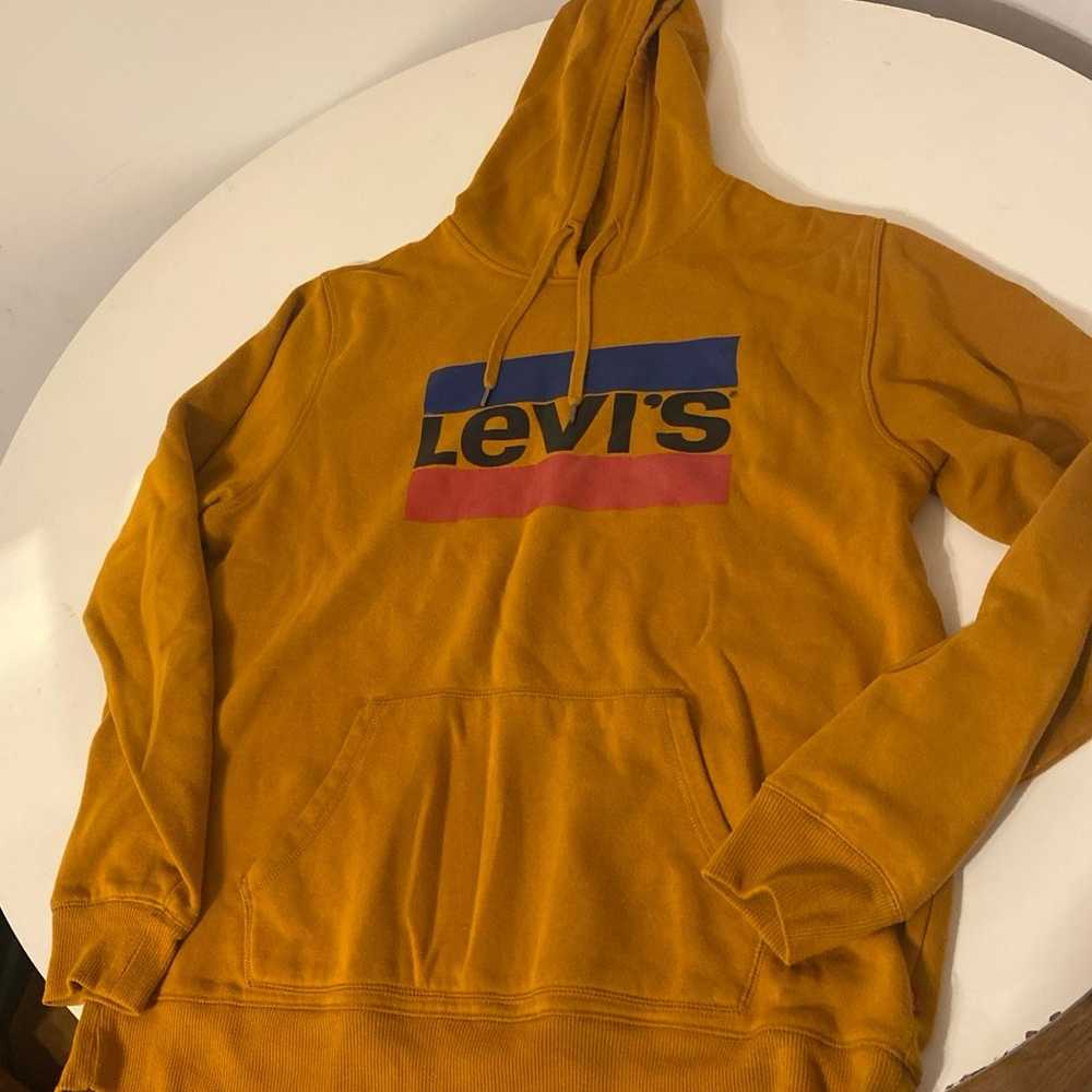 Vintage Levi’s mustard yellow hoodie sweatshirt m… - image 1