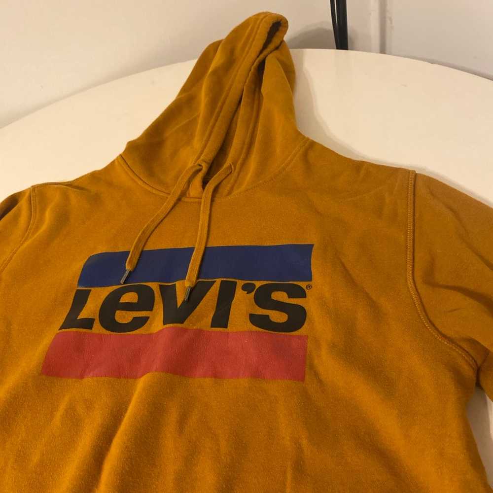 Vintage Levi’s mustard yellow hoodie sweatshirt m… - image 2
