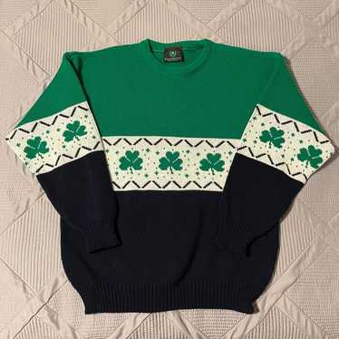 Vintage Emerald Isle Fair Isle Shamrock Sweater (L