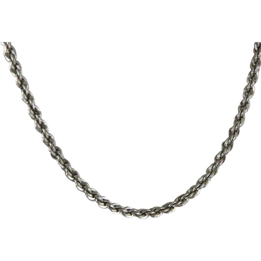 vintage Sterling Silver 4 MM Rope Chain Necklace … - image 1