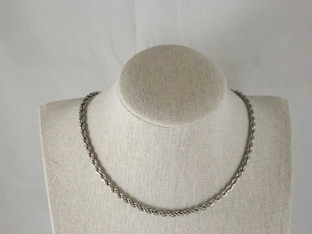 vintage Sterling Silver 4 MM Rope Chain Necklace … - image 5