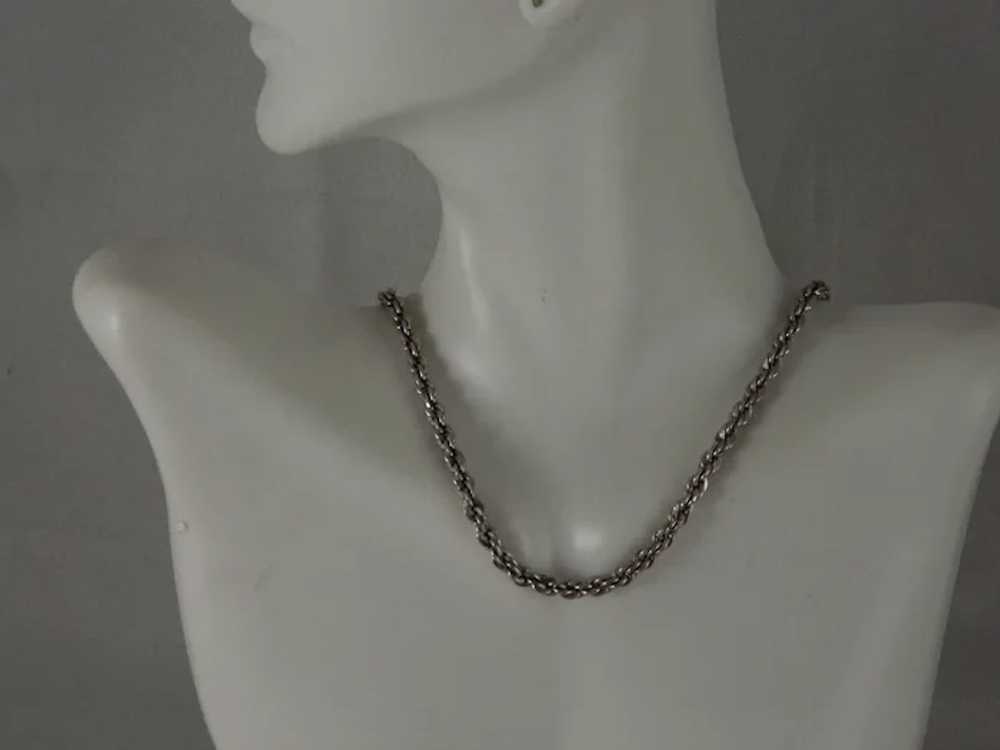 vintage Sterling Silver 4 MM Rope Chain Necklace … - image 7