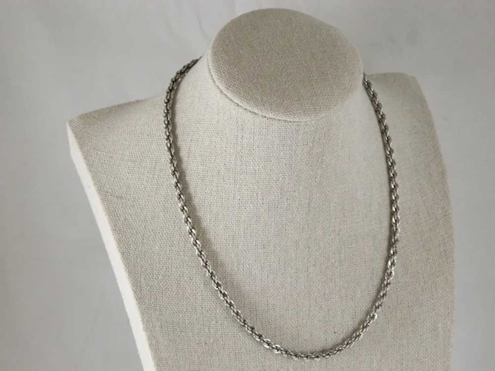 vintage Sterling Silver 4 MM Rope Chain Necklace … - image 8