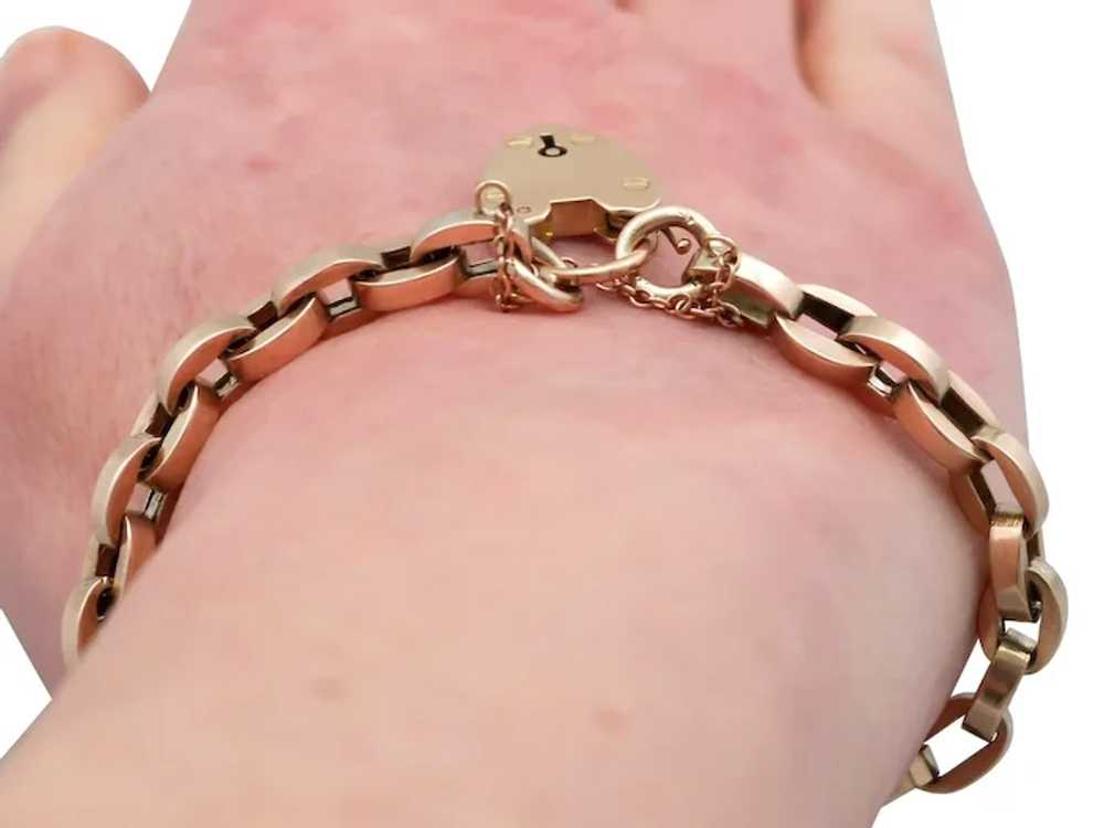 Antique 9k Yellow Gold Padlock Bracelet Circa 1920 - image 11