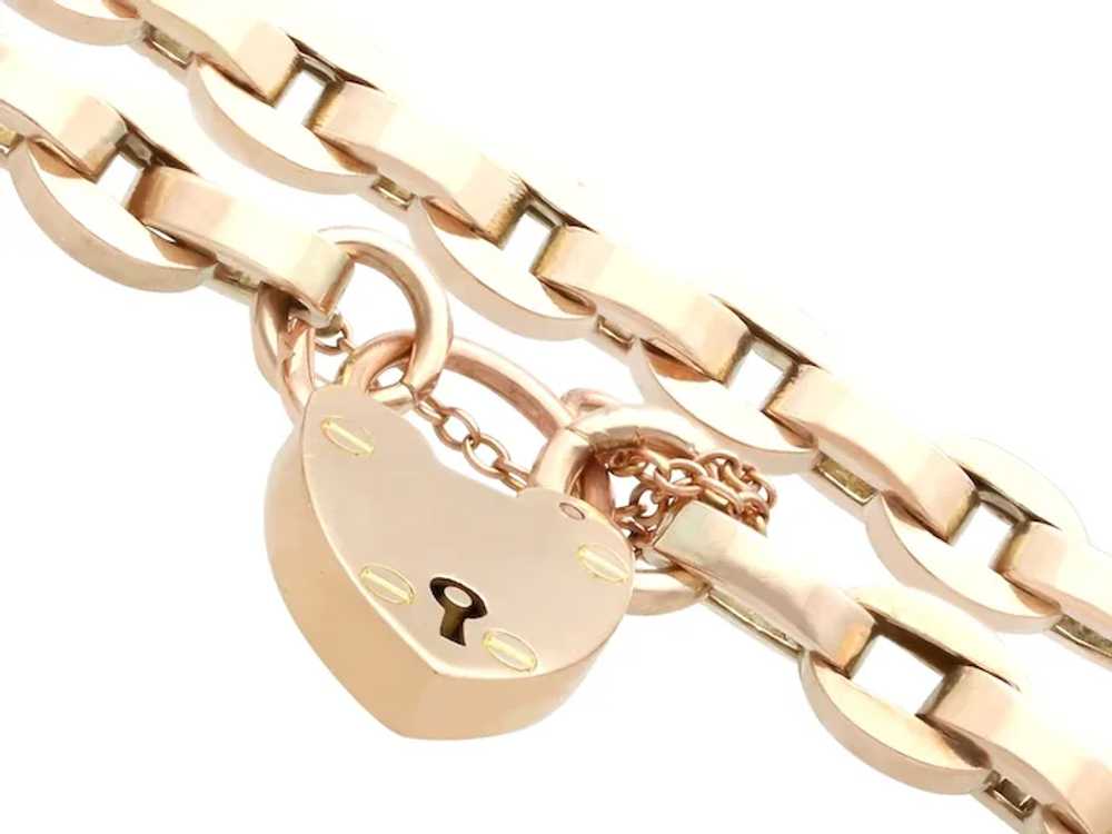 Antique 9k Yellow Gold Padlock Bracelet Circa 1920 - image 5