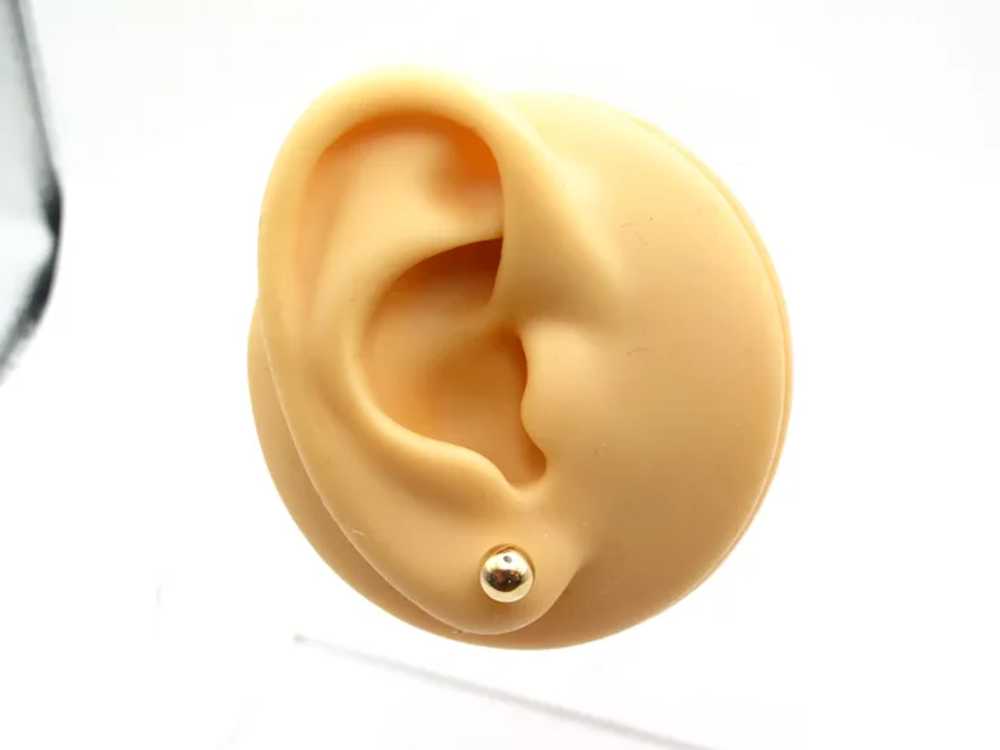 6mm 14k Yellow Gold Ball Earrings - image 3