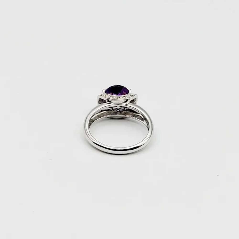 Fabulous 14K Amethyst Diamond Halo Ring - image 5