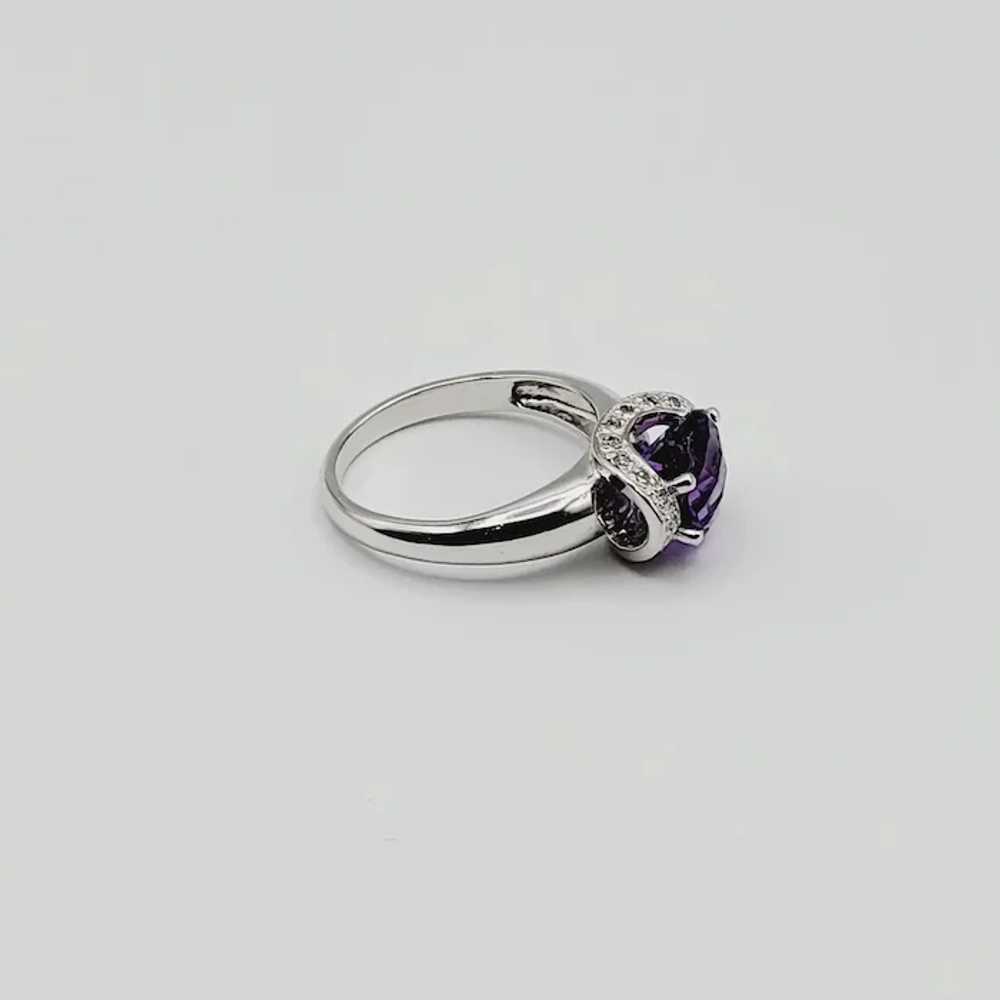 Fabulous 14K Amethyst Diamond Halo Ring - image 8