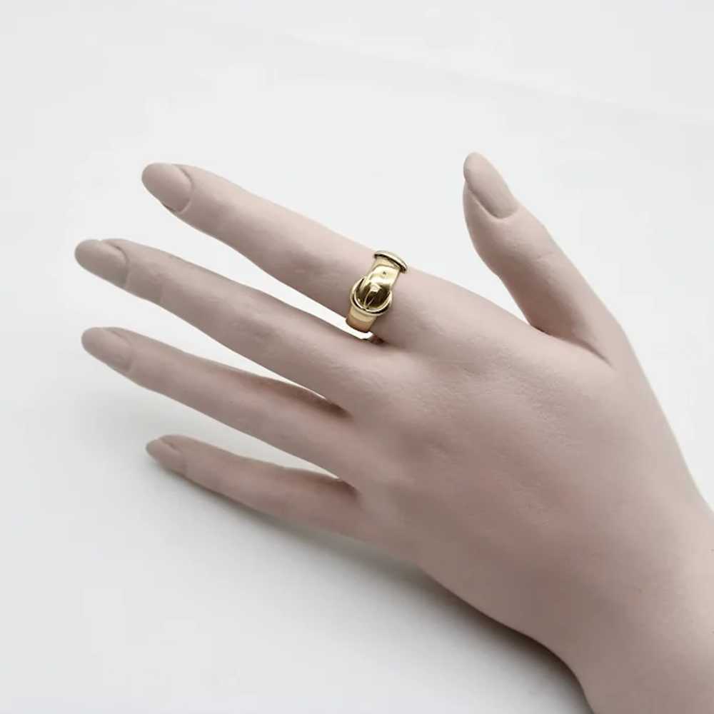 Edwardian 18K Gold Buckle Ring - image 2