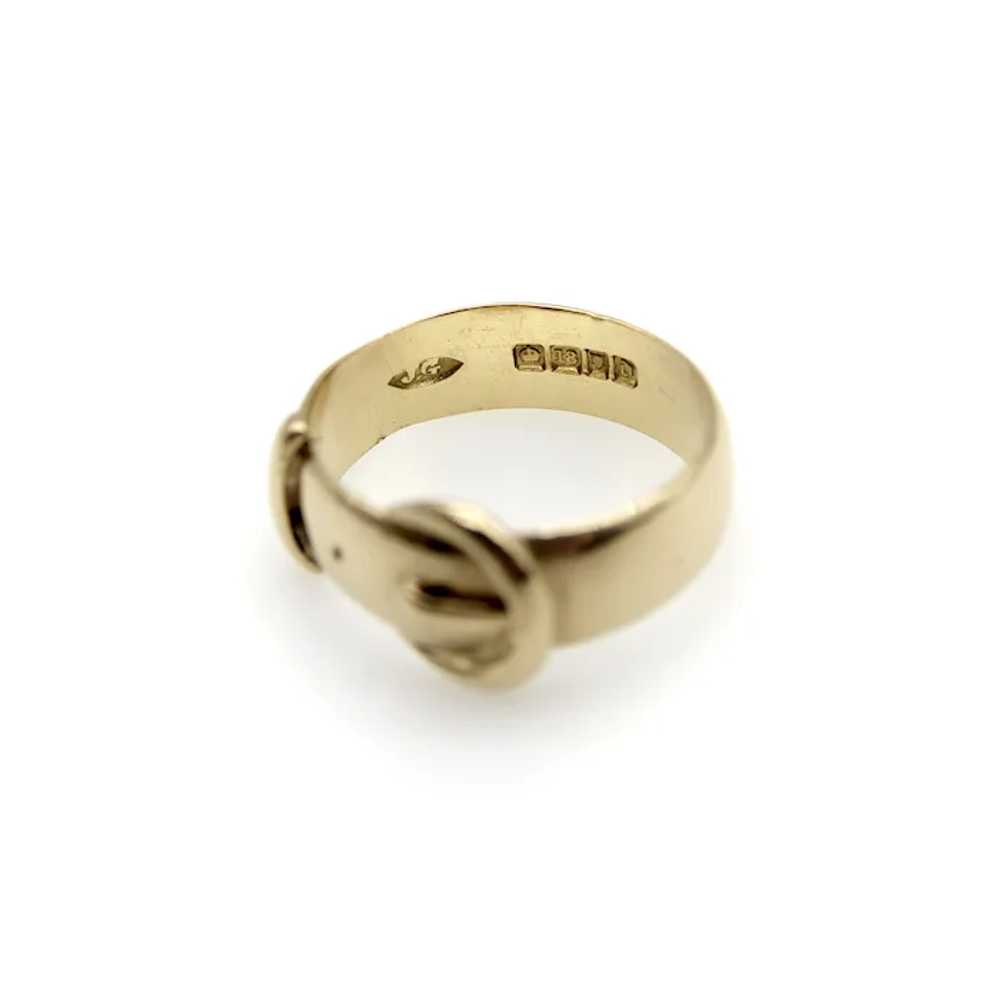 Edwardian 18K Gold Buckle Ring - image 3