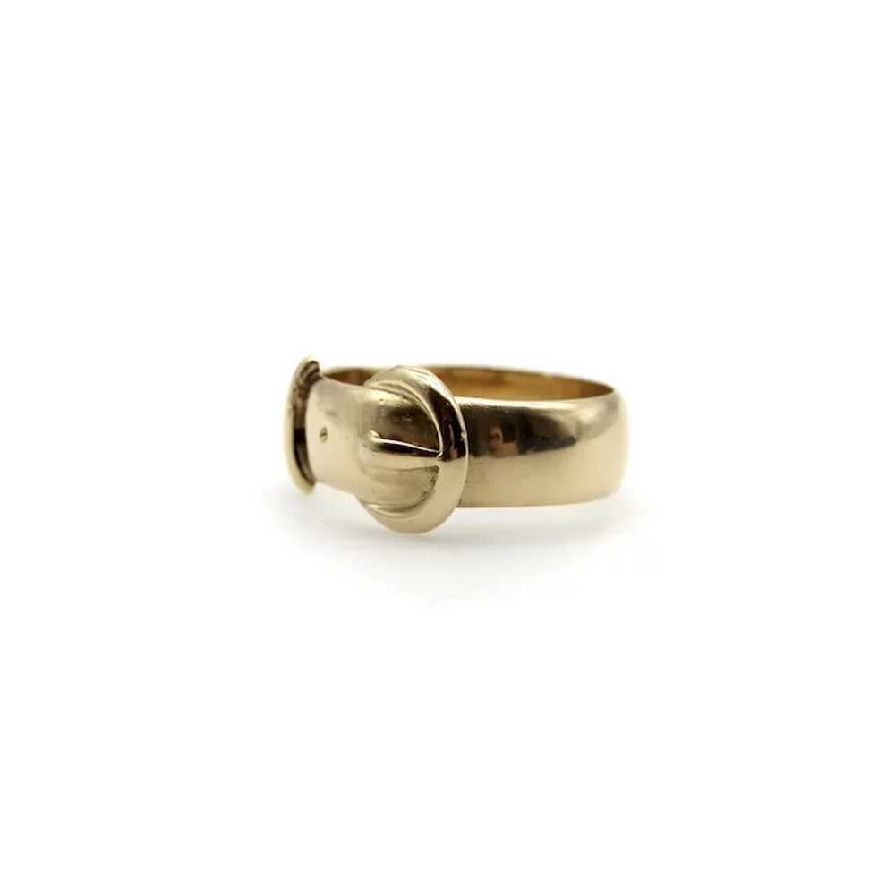 Edwardian 18K Gold Buckle Ring - image 4