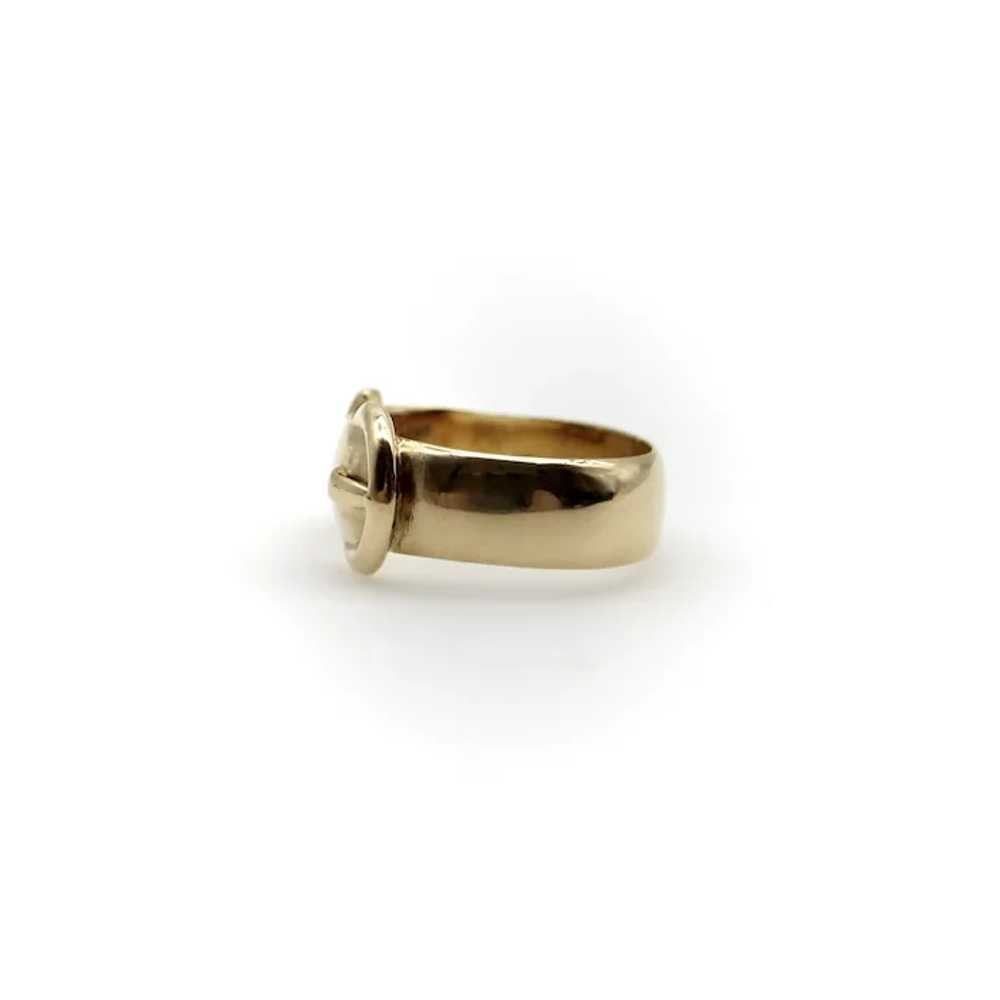 Edwardian 18K Gold Buckle Ring - image 5