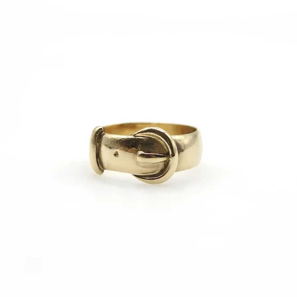 Edwardian 18K Gold Buckle Ring - image 6