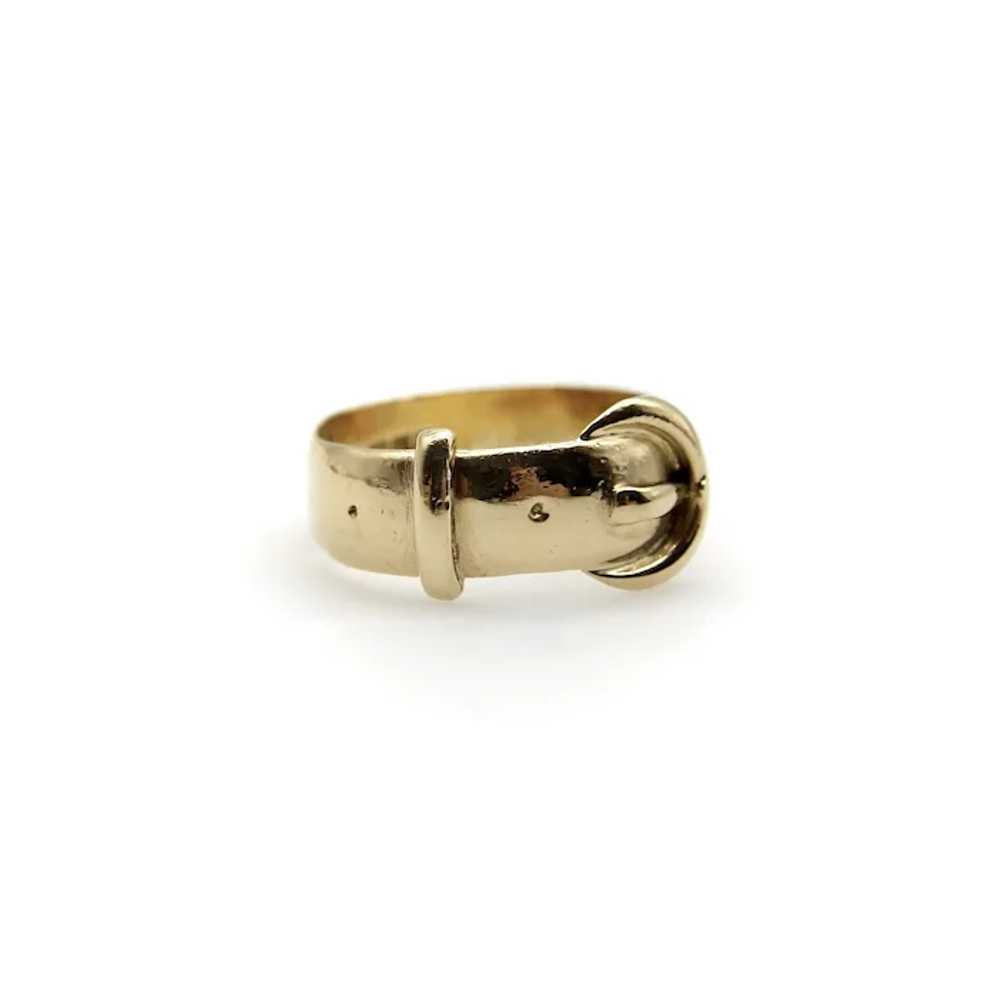 Edwardian 18K Gold Buckle Ring - image 7