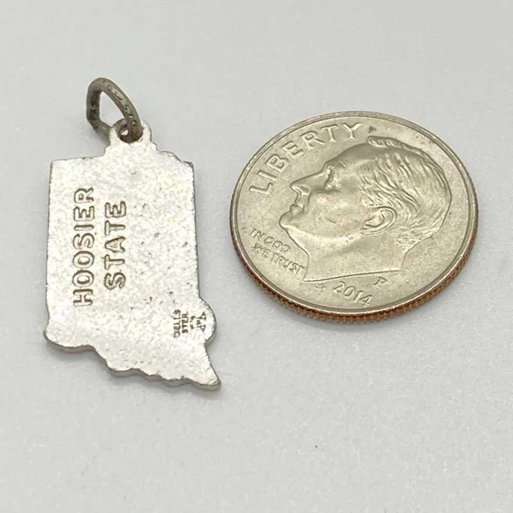 Indiana US State Enameled Charm Sterling Silver - image 2