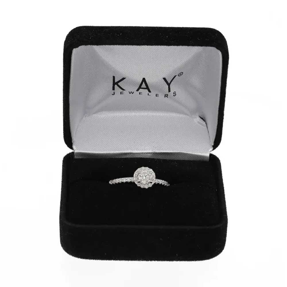 Kay Diamond Solitaire Halo Engagement Ring 14K W/… - image 2