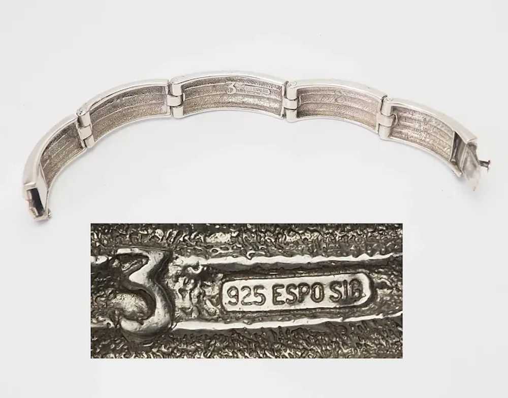 Heavy vintage ribbed panel design bracelet by Jos… - image 4