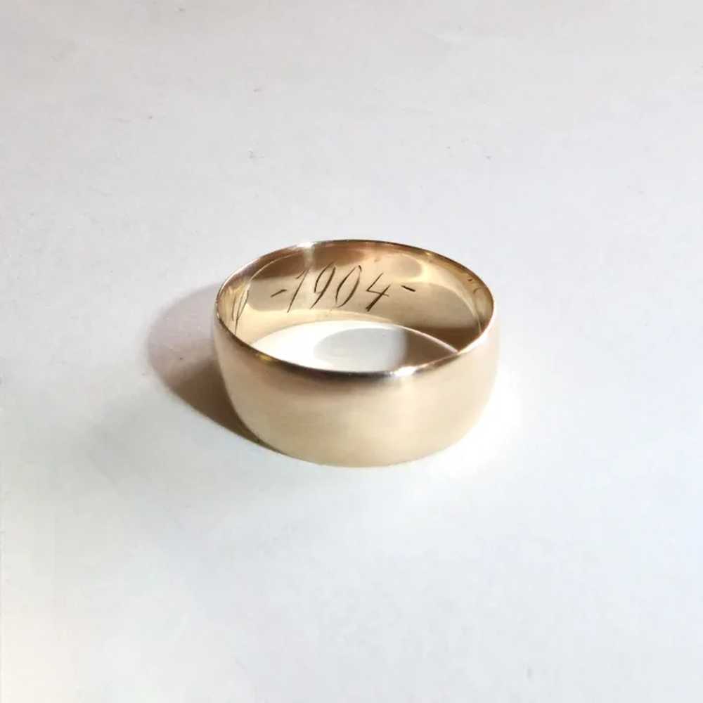 14k Rose Gold Band Ring dated 1904 - image 12