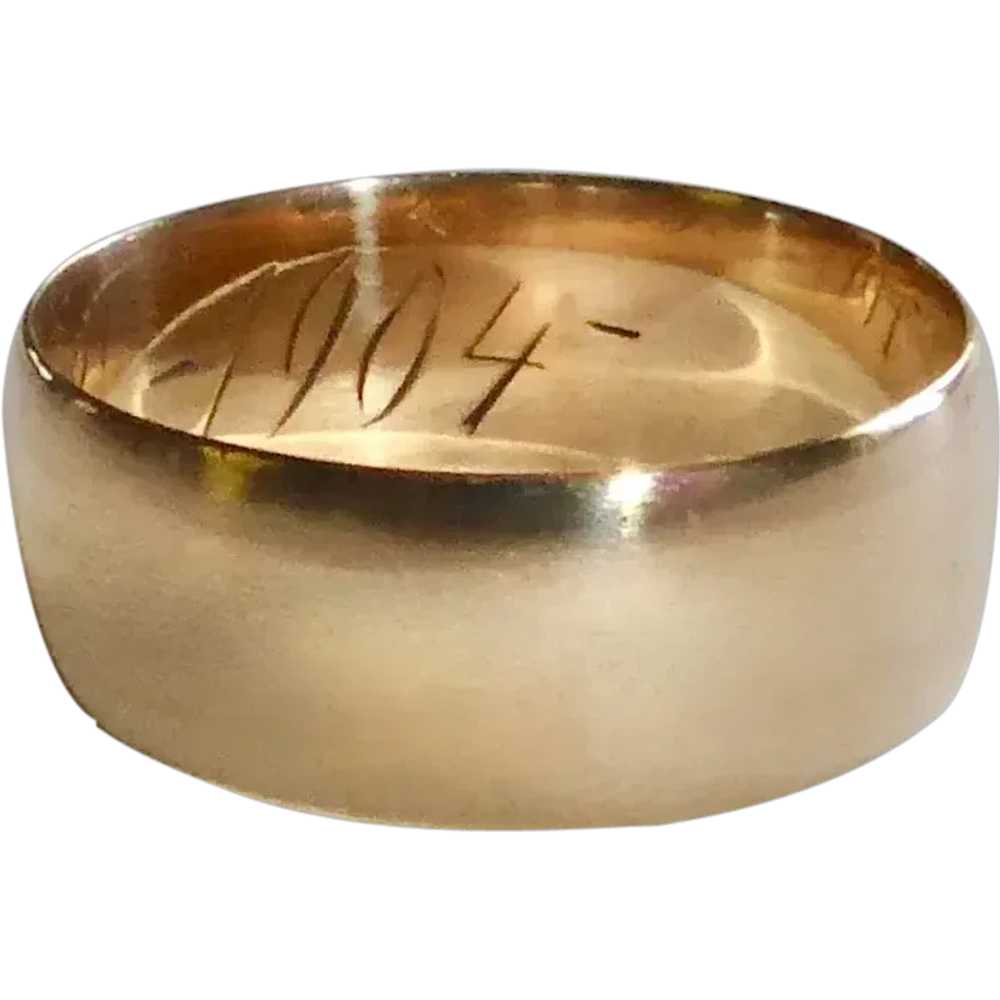 14k Rose Gold Band Ring dated 1904 - image 1