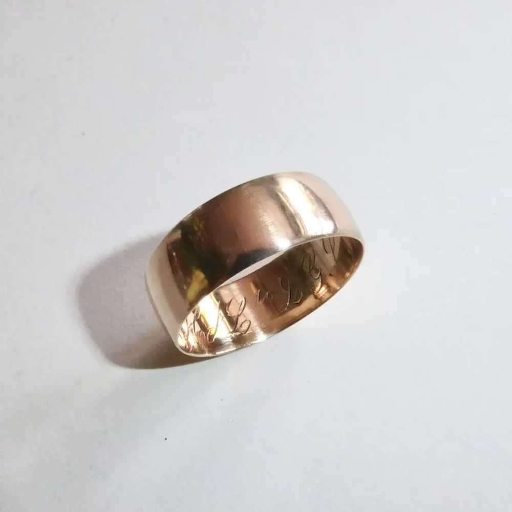 14k Rose Gold Band Ring dated 1904 - image 2