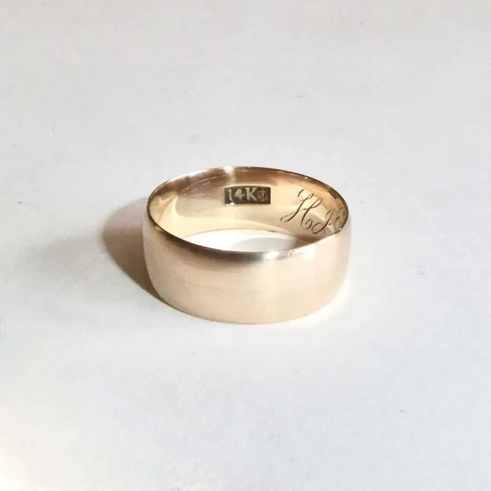 14k Rose Gold Band Ring dated 1904 - image 3