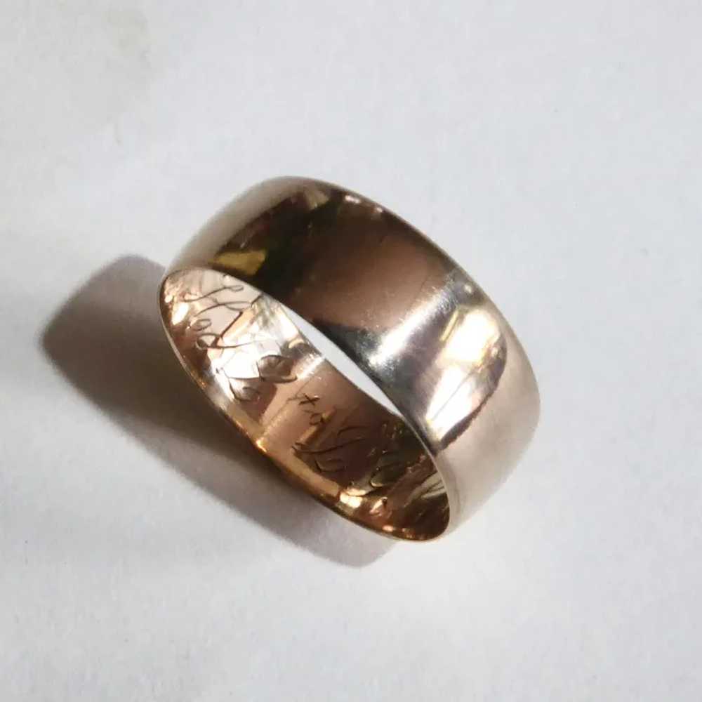 14k Rose Gold Band Ring dated 1904 - image 5