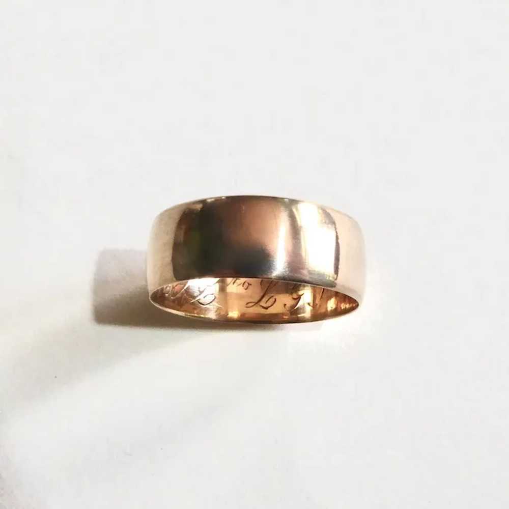 14k Rose Gold Band Ring dated 1904 - image 6