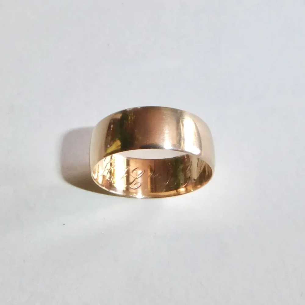 14k Rose Gold Band Ring dated 1904 - image 9