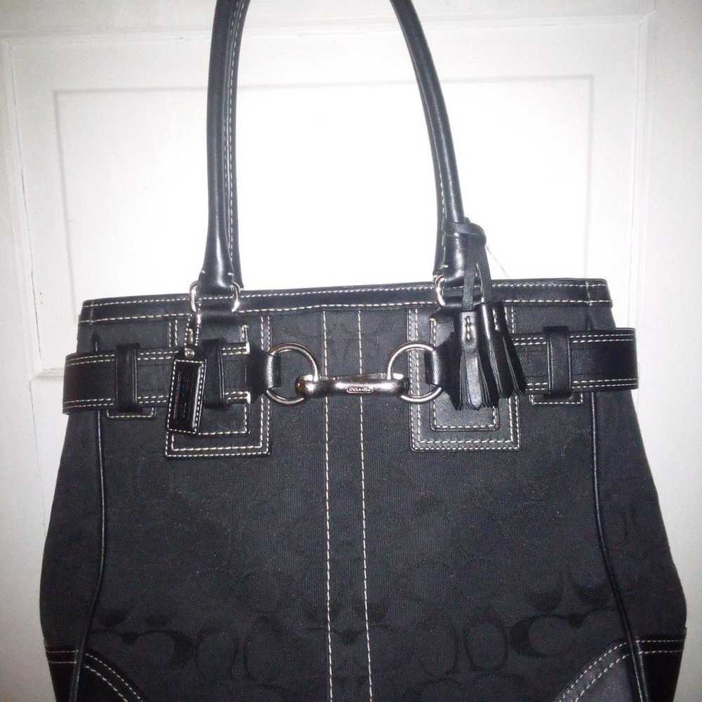 Large COACH Belted Handbag Black - image 2