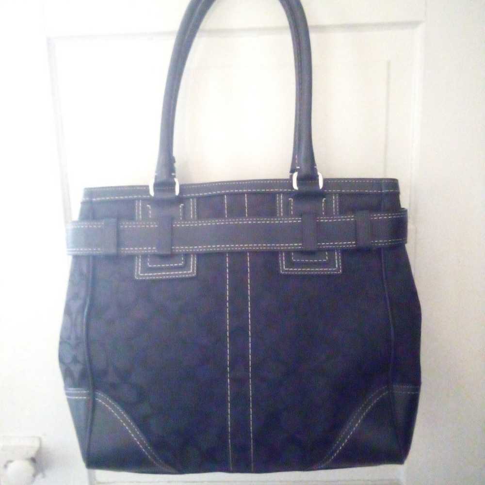 Large COACH Belted Handbag Black - image 3