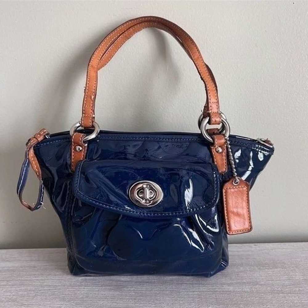 Coach Leah Patent Leather Vintage Blue - image 3
