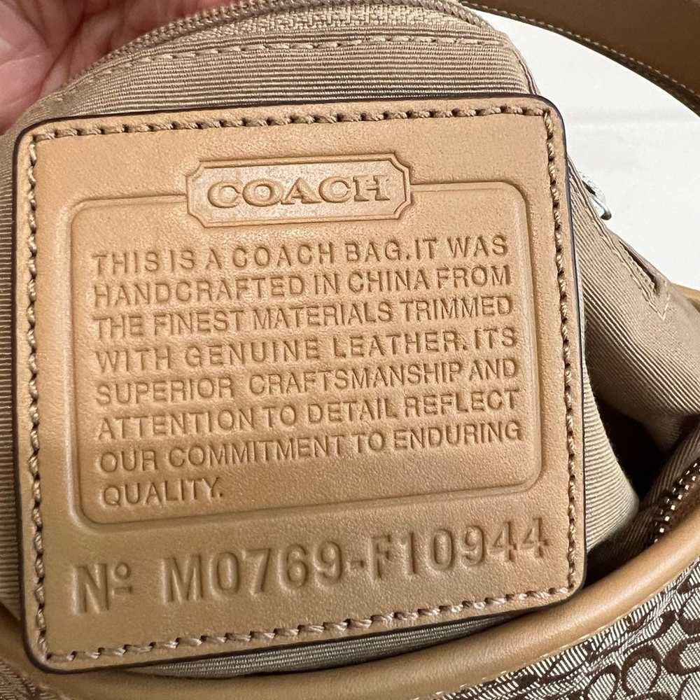 NWOT COACH Tan/Beige Suede, Leather & Cloth Cross… - image 8