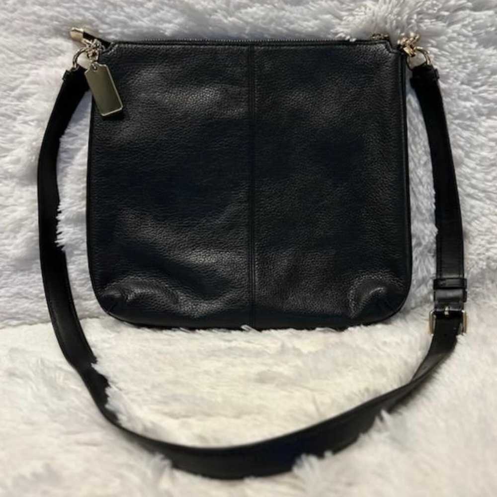 Coach Black Pebble Leather Crossbody Purse with G… - image 2