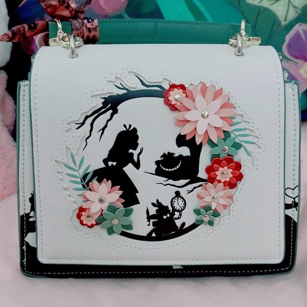 Loungefly alice in wonderland crossbody floral si… - image 1