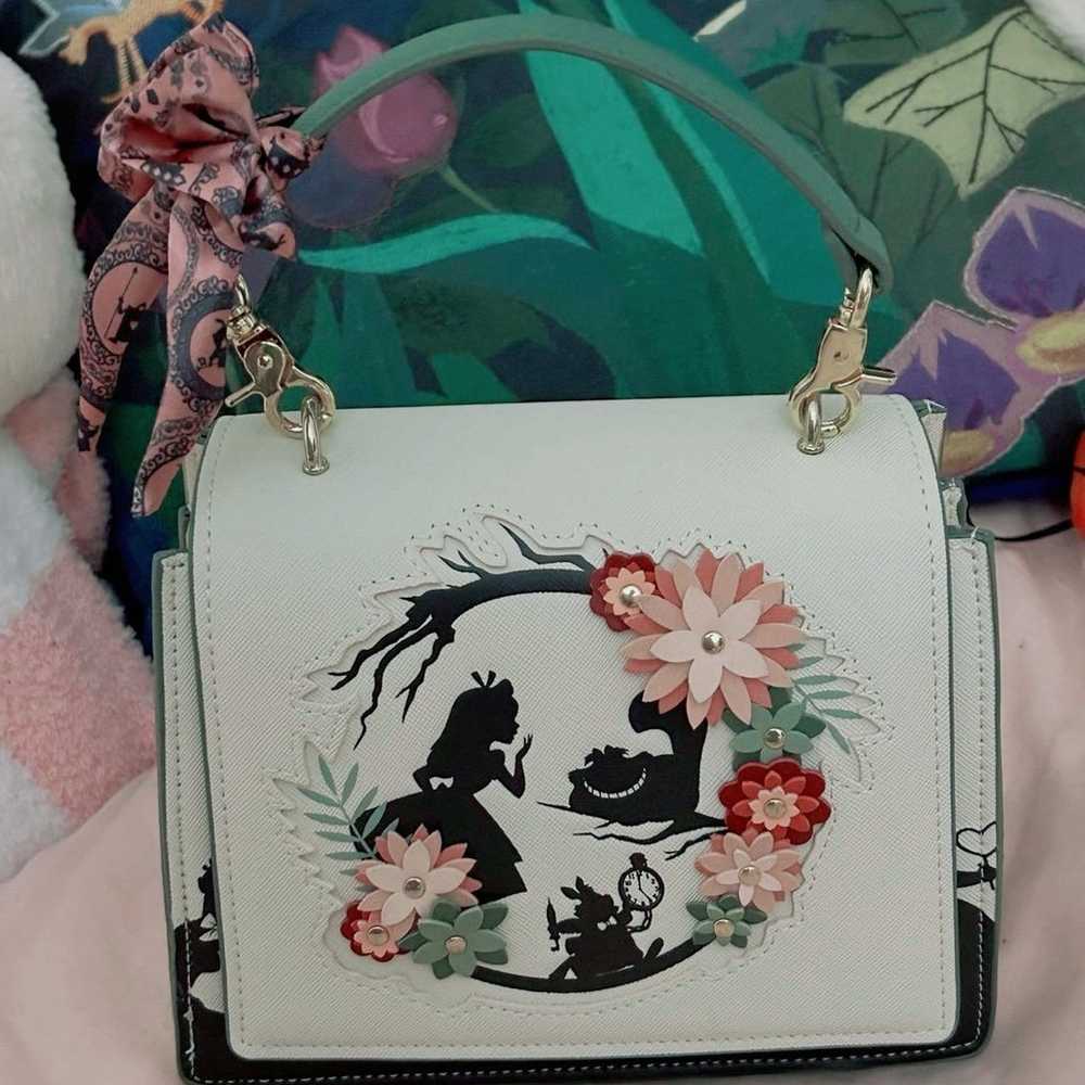 Loungefly alice in wonderland crossbody floral si… - image 2