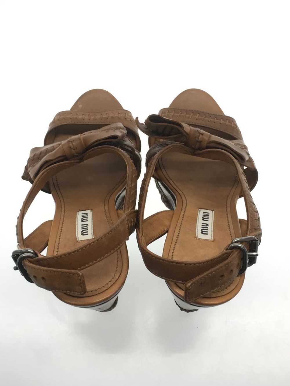 Miu Miu Sandals/37/Cml/Leather/Ribbon Shoes BO748 - image 3