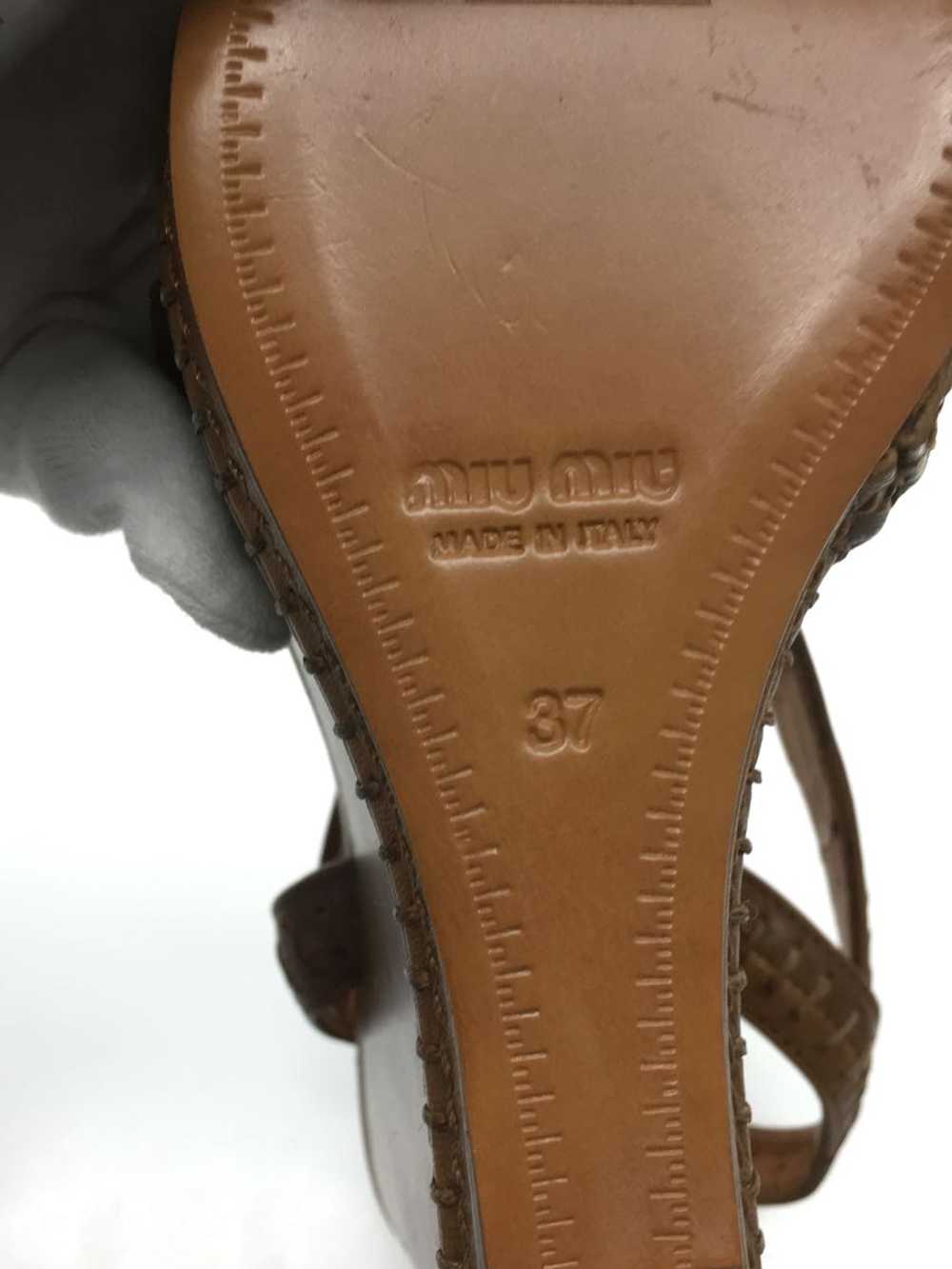 Miu Miu Sandals/37/Cml/Leather/Ribbon Shoes BO748 - image 4