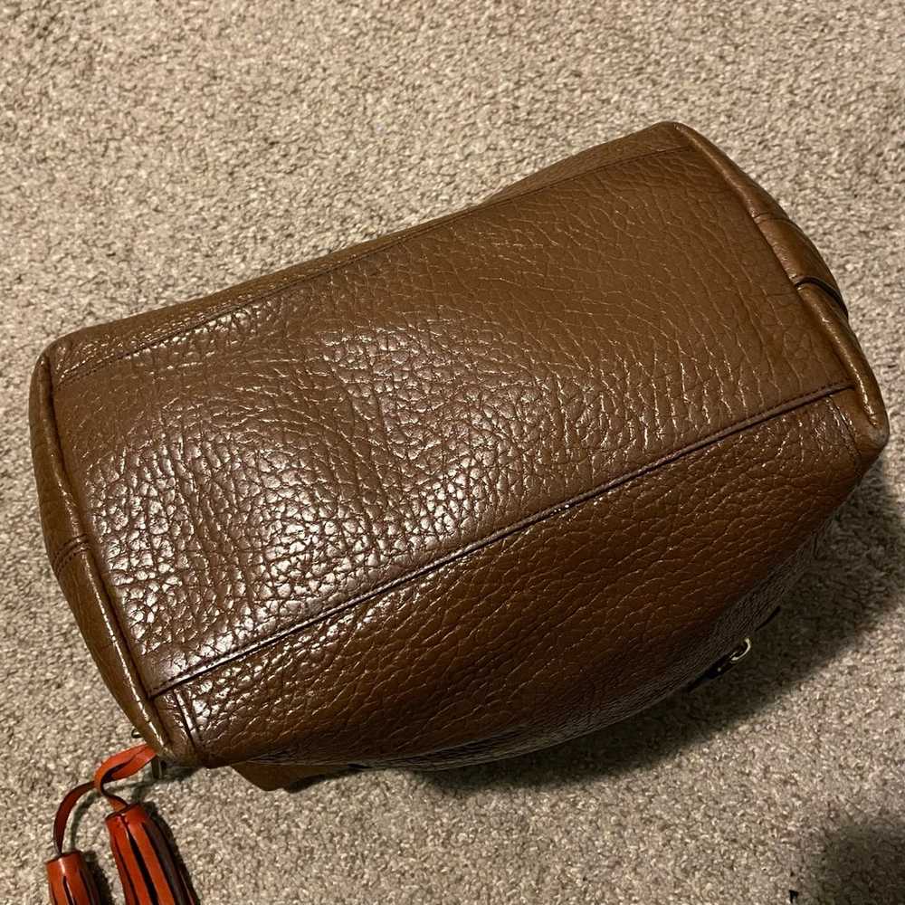 RARE_COACH Legacy Textured Leather Brown Shoulder… - image 3