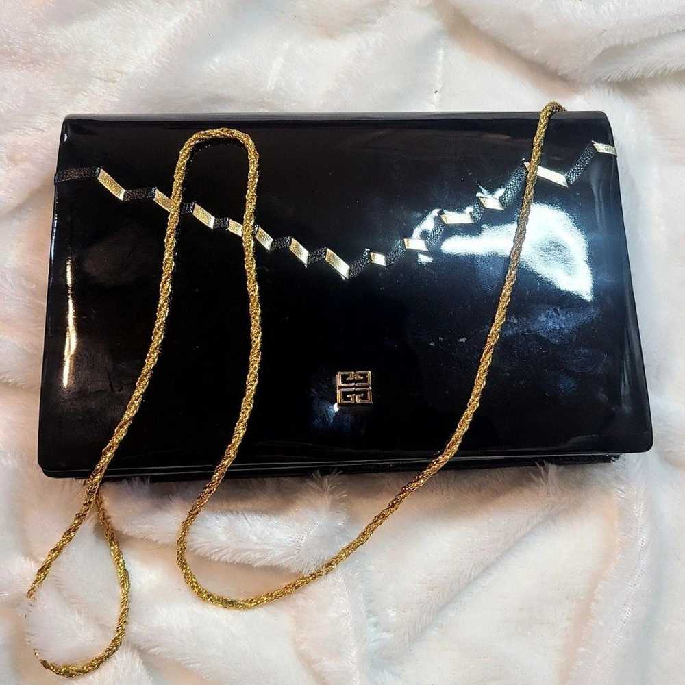 Givenchy Sacs | Black Patent Leather & Gold Chain… - image 4