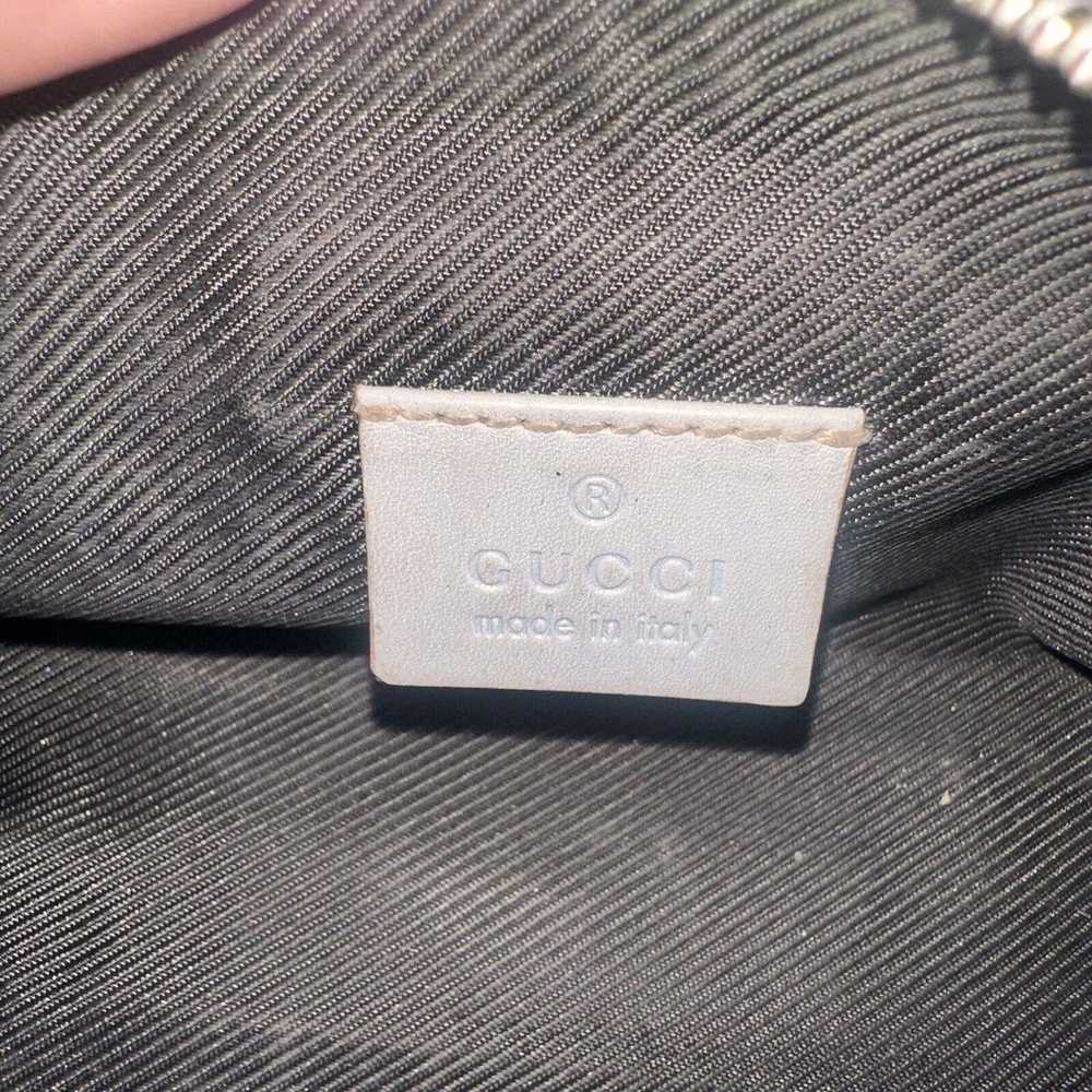 Authentic Gucci Blueish-Gray GG Small Leather Cos… - image 8