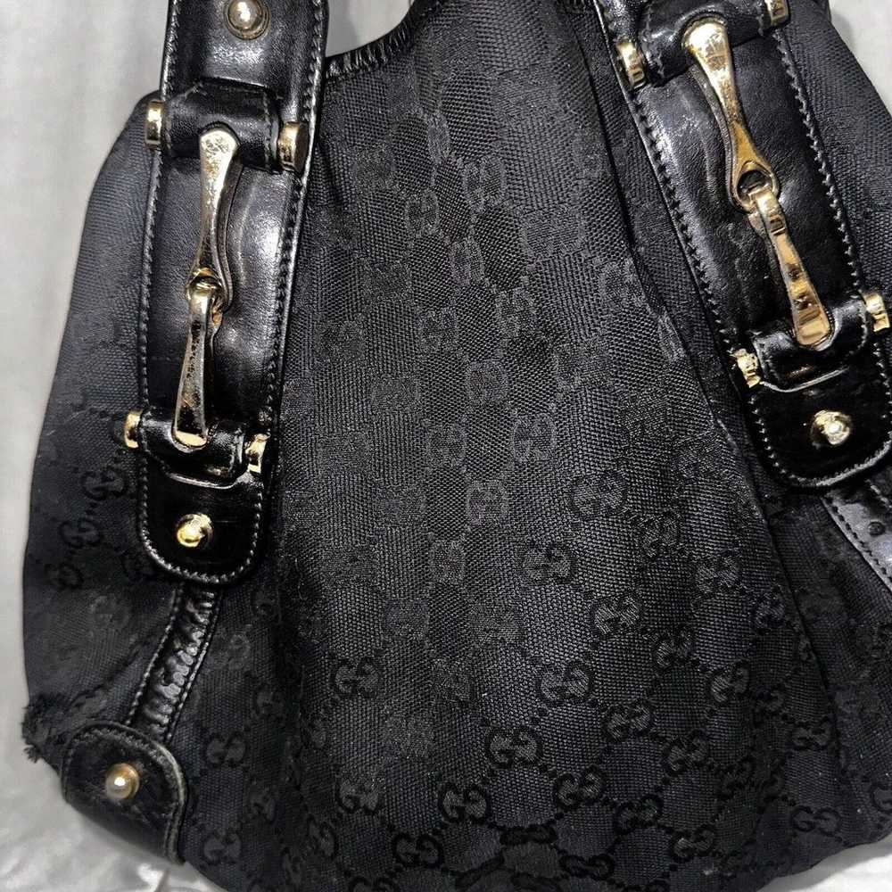 Authentic Gucci Black GG Monogram Pelham Handbag … - image 10