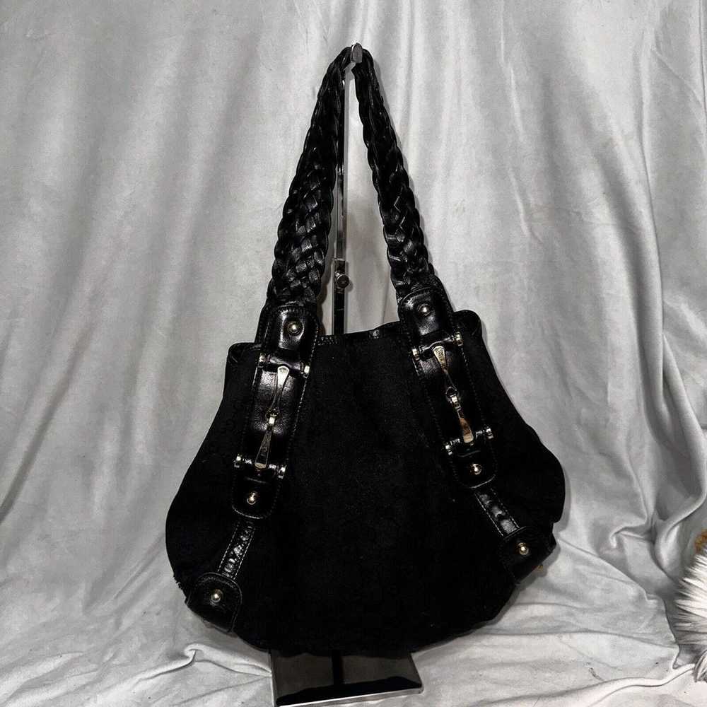 Authentic Gucci Black GG Monogram Pelham Handbag … - image 7