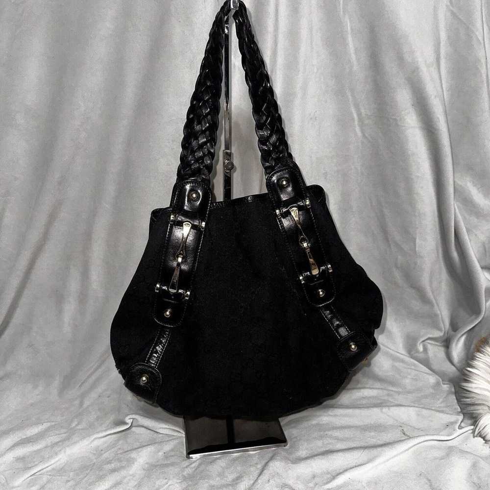 Authentic Gucci Black GG Monogram Pelham Handbag … - image 8