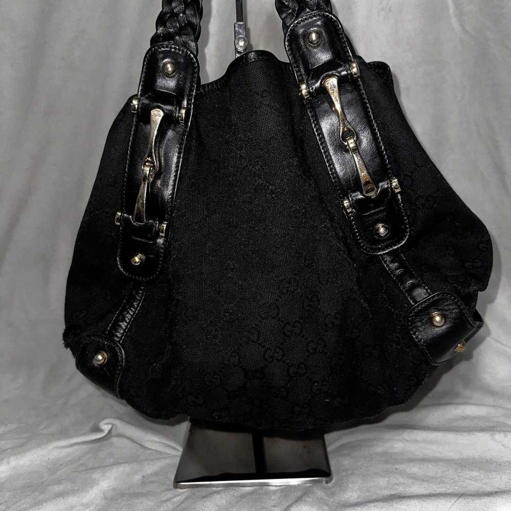 Authentic Gucci Black GG Monogram Pelham Handbag … - image 9