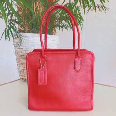 Coach, early 1980's #9685, Small Tote, Red.