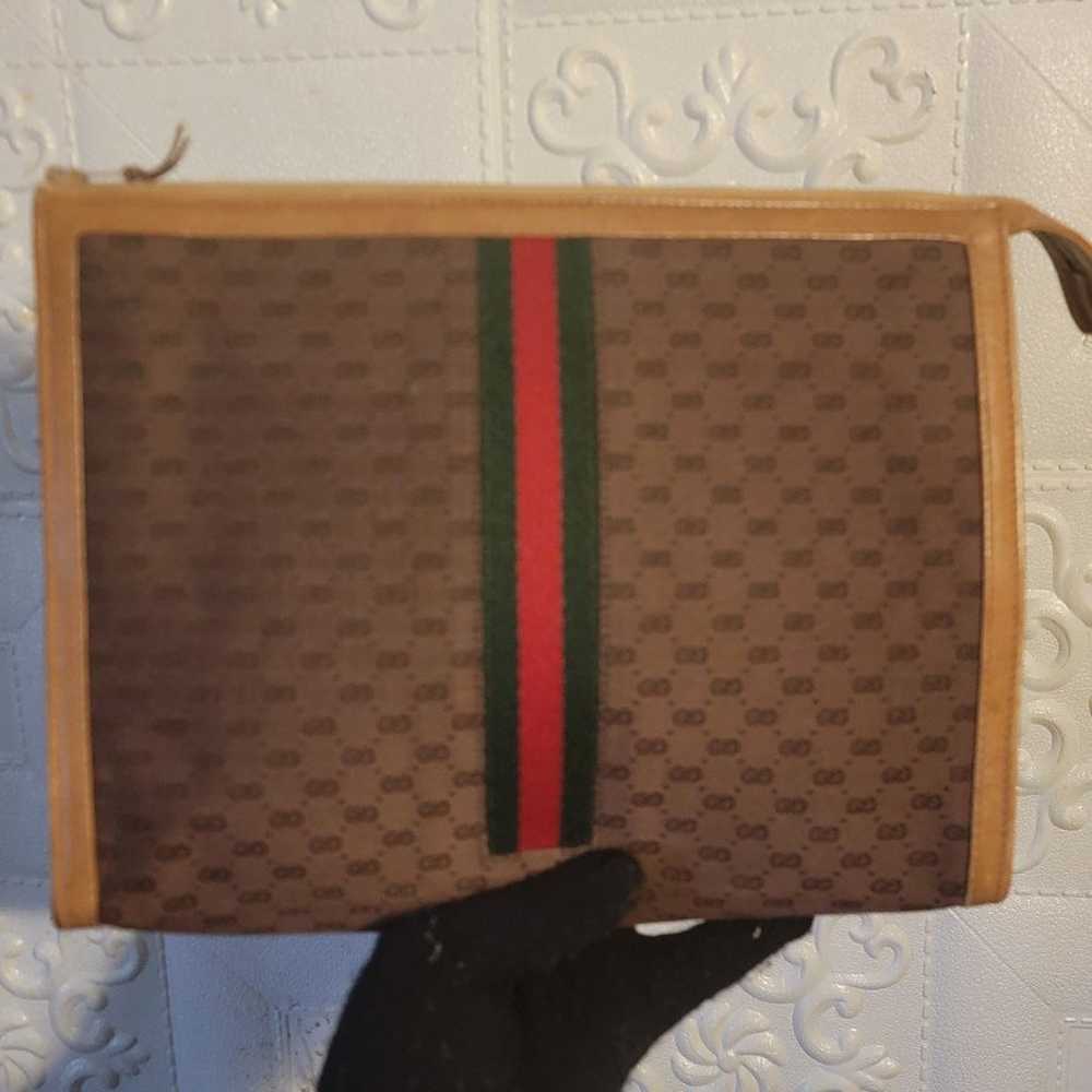 Gucci Micro GG Sherry Clutch Crossbody Brown Pouc… - image 9