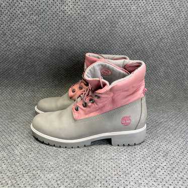 Timberland Pink Grey Suede Boots Size 8.5 Women’s - image 1